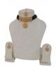 Black beads Stone studded choker set with earrings and maang tika