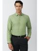 Peter England Men Green Solid Casual Shirt