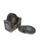 Metal look 6 pcs coaster with stand