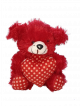 Soft polka dot design teddy bear with heart (Red)
