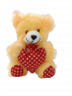 Soft polka dot design teddy bear with heart (Beige)