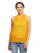 ANN SPRINGS Casual Sleeveless Solid Women Yellow Top