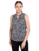 United Colors Of Benetton Printed Top with Notched Band Collar