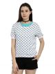 United Colors Of Benetton Casual Short Sleeve Printed Women White, Blue Top