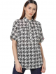 United Colors Of Benetton Sketchy Houndstooth Print Collared Top