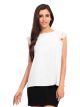 United Colors Of Benetton Casual Cap Sleeve Solid Women White Top