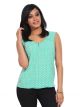 United Colors Of Benetton Casual Sleeveless Printed Women White, Green Top
