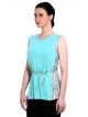 United Colors Of Benetton Casual Sleeveless Solid Women Blue Top