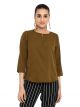 ANN SPRINGS Casual Full Sleeve Solid Women Green Top