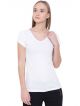 ALCIS Solid Women Round Neck White T-Shirt