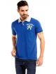 Aero Postale Solid Men Polo Neck Blue T-Shirt