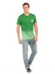 Printed Men Polo Neck Green T-Shirt