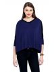 Casual 3/4 Sleeve Solid Women Blue, Black Top
