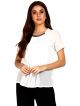 Ann Springs Casual Half Sleeve Solid Women White Top