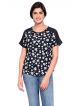 UCB Casual Short Sleeve Printed Women Dark Blue Top