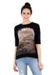 WRANGLER Printed Women Round Neck Black T-Shirt