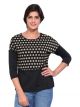 UNITED COLORS OF BENETTON Casual 3/4 Sleeve Printed Women Black Winters Top