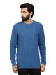 G-STAR Self Design Round Neck Casual Men Blue Sweater