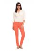 UCB Regular Fit Women Orange Cotton Blend Trousers