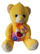 Stuffed Soft yellow teddy bear with 3 heart