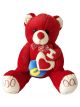 Stuffed Soft Red teddy bear with 3 heart