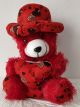 Cute Sitting Cap Teddy Bear With Love Heart ( Red )