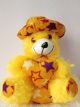 Cute Sitting Cap Teddy Bear With Heart (Yellow)