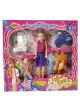 Beautiful doll set with 6 dresses and mirror (Purple)