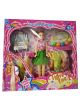 Beautiful doll set with 6 dresses and mirror (Green)