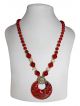 BEADED NECKLACE WITH RED STONE FOR WOMEN
