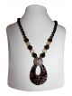BEADED NECKLACE WITH RED STONE FOR WOMEN