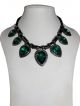 WOMEN FANCY NECKLACE WITH GREEN STONE