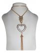 ARTIFICIAL GOLDEN COLOR  HEART SHAPE NECKLACE WITH STONE 