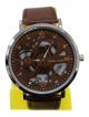 Wrist Watch for Men with Brown strap and brown dial case