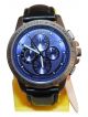 Custom Black Strap sports wrist Watch with blue dial case for Men