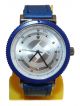 Custom Blue Strap sports wrist Watch with white dial case for Men