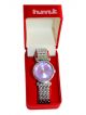 HMT Watch for Women with Purple Dial case and silver color Stainless Steel Chain 
