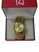 HMT Watch for Men with Golden Dial case and golden color Stainless Steel Chain 
