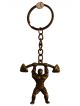   Golden Stainless Steel Jim Bodybuilding Weight Lifting Keyring Charm gift Key Ring