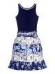 Girls Midi/Knee Length Casual Dress  (Blue, Sleeveless)