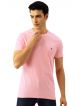 United Colors of Benetton Men Pink Solid Round Neck T-shirt