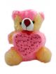 Stuffed Soft toy  pink and beige colour teddy bear with heart-Pink & Beige