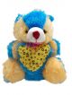 Stuffed Soft toy blue and beige colour teddy bear with heart