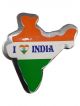 Tri-Color Indian Map Flag Pin/Brooch/Badge for Clothing and Independence Day (Pack of 10)