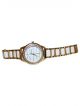 Watch for Women with White and Golden case & Stainless Steel Chain 