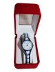 Watch for Women with White and Blue case & Stainless Steel Chain 