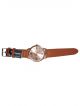 Men wrist watch with brown strap