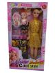 Cute doll set with 2 shimmer dresses and cute small baby doll