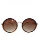 Brown dual shade sunglasses with golden frame for women 