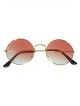 Round shape dual shade sunglasses with golden color frame